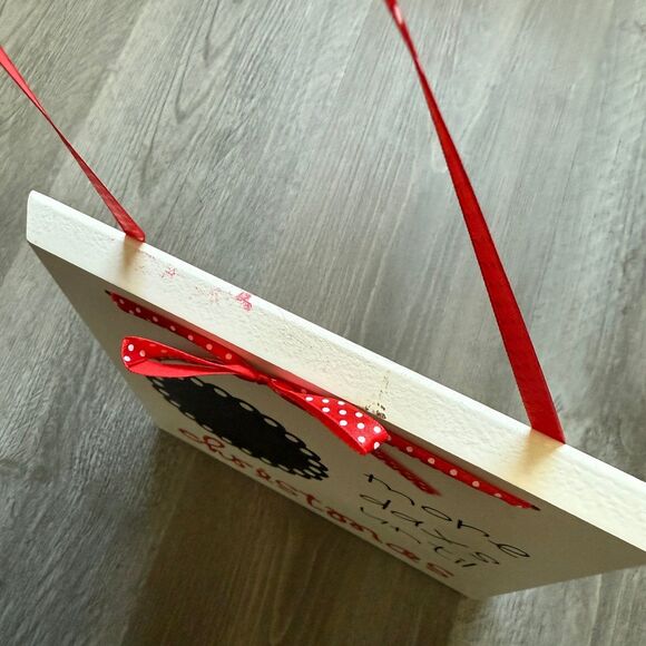 Christmas Countdown Chalkboard Home Decor Reusable Red White - Picture 5 of 5